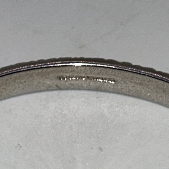 Whiting & Davis Vintage Silver-Tone Etched Floral Bangle Bracelet 7 Inch - Picture 7 of 9